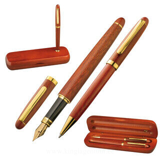 Rosewood pen set in case