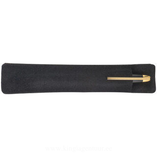 Black metal ball pen with golden clip 2. picture