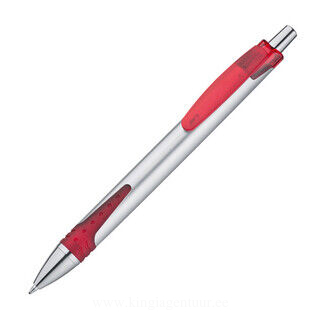 Ball pen made of plastic with silver shaft