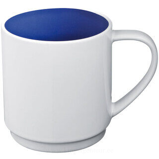 Ceramic cup, coloured inside and white outside