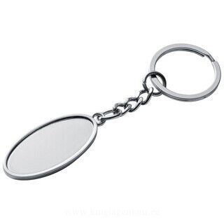 Key chain made of metal, oval